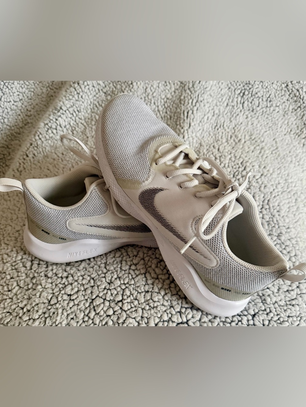 Nike Light Beige/Off-White Running Sneakers
